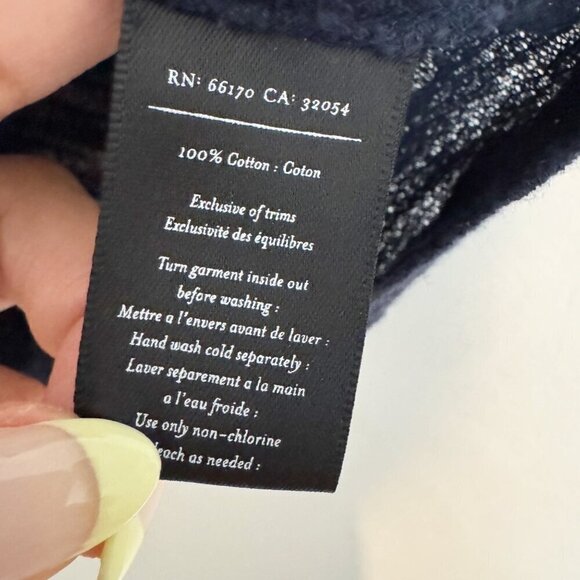 Deletta Ruffle Blouse Top Anthropologie in Navy Blue Fairy Romantic Size Small - Picture 4 of 6